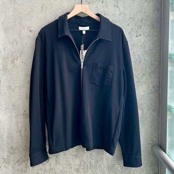 Nordstrom Calibrate Black Full Zip Jacket w/Pocket and Stretch Heavy-Size L - Picture 1 of 9